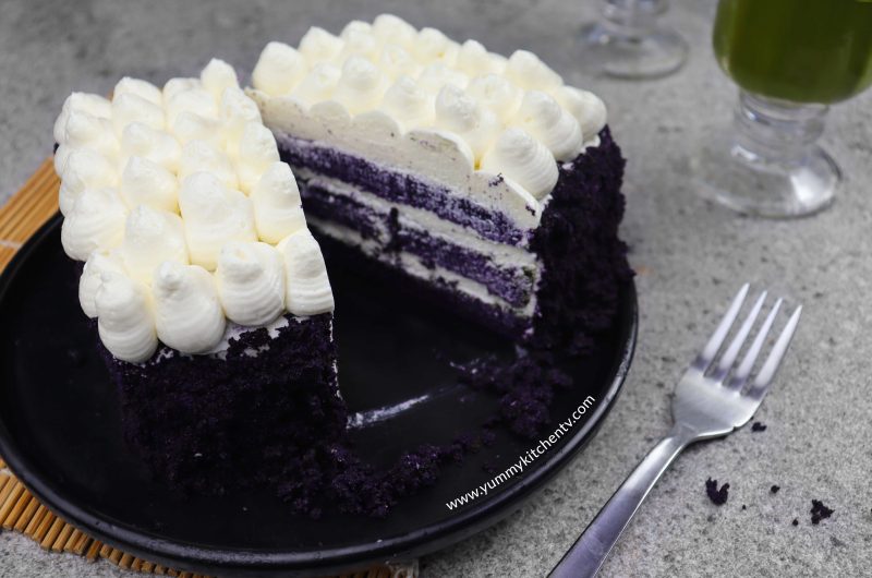 No Oven Ube Cake for two