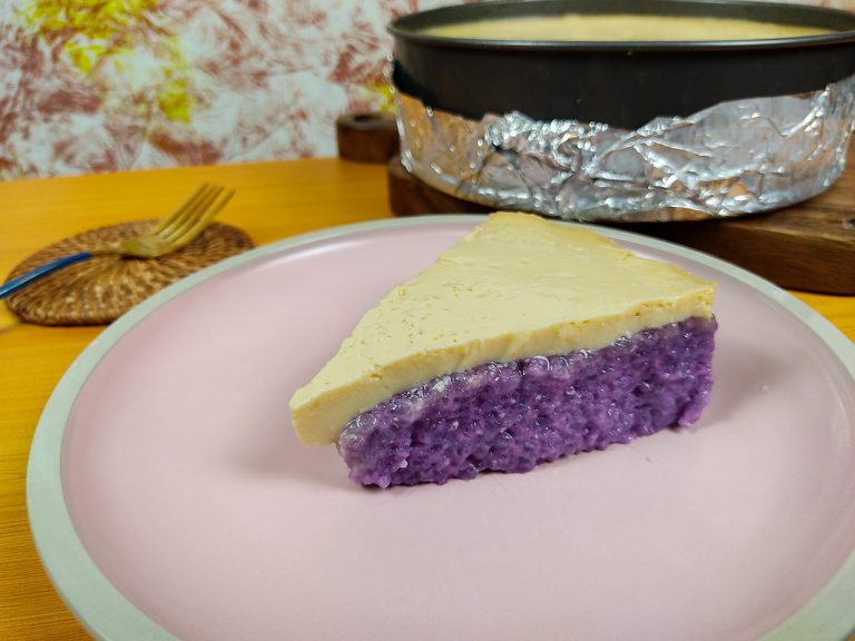 Ube Biko with Custard Flan