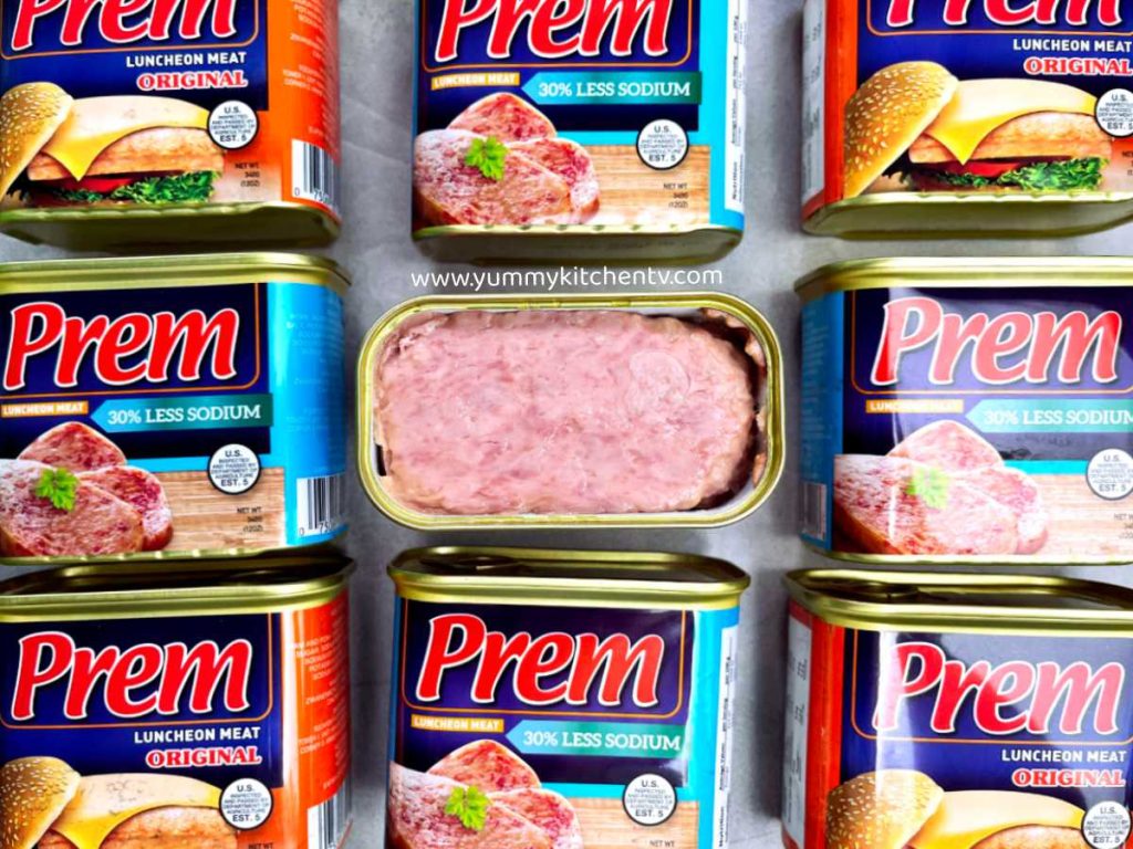 Prem Luncheon Meat can opened