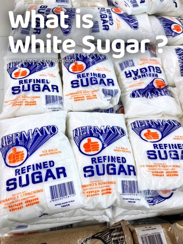 Refined White Sugar in packs at the store