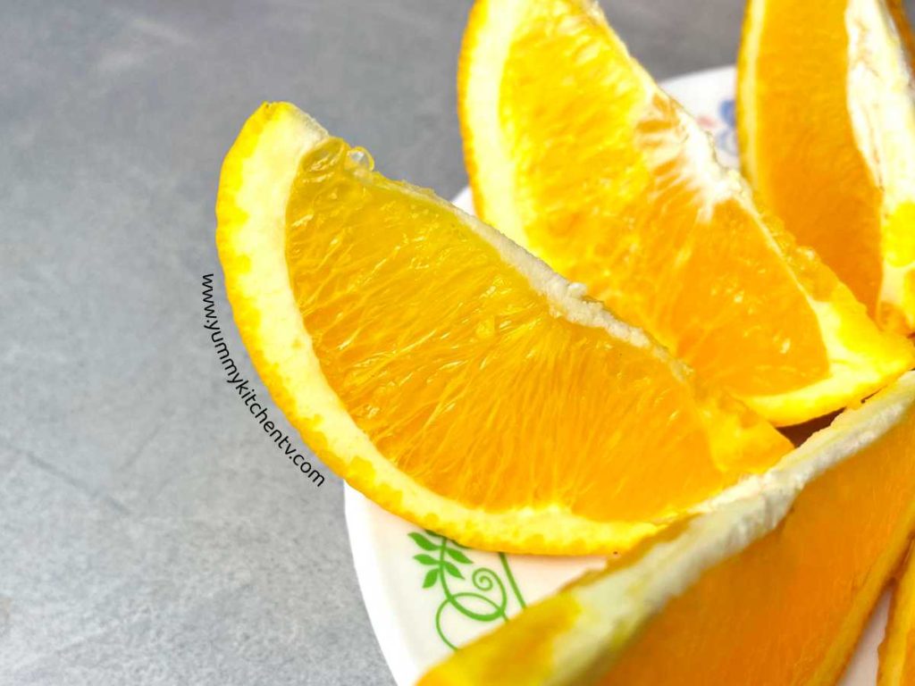 sliced Oranges zoomed orange pulp