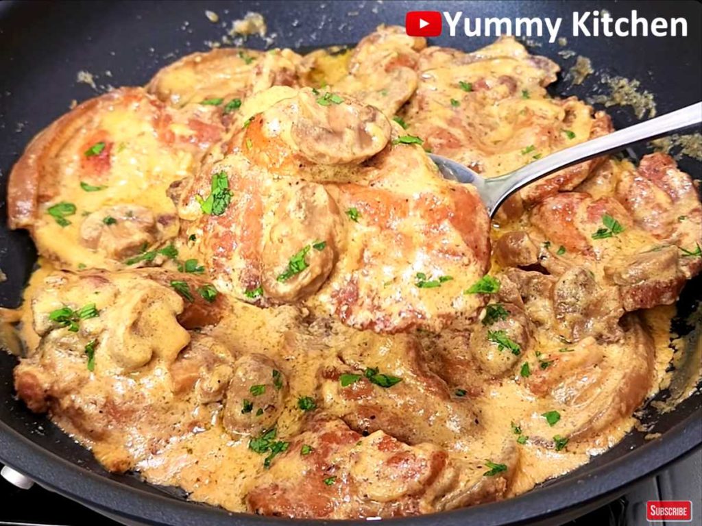 Creamy Mushroom Pork Chop recipe
