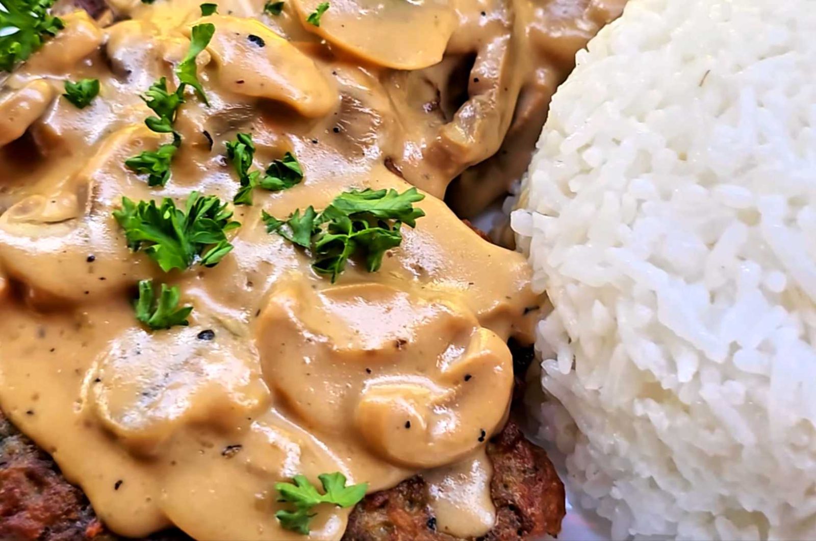 Eggplant Burger Steak with Mushrooms