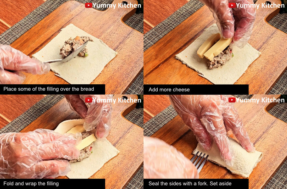 cheesy sardines egg rolls