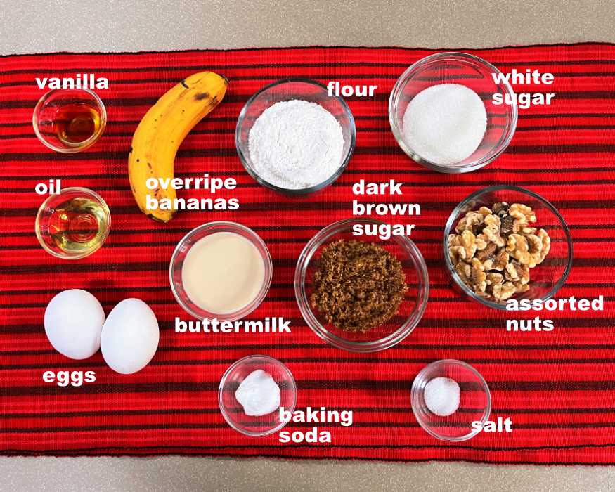 Moist banana bread ingredients