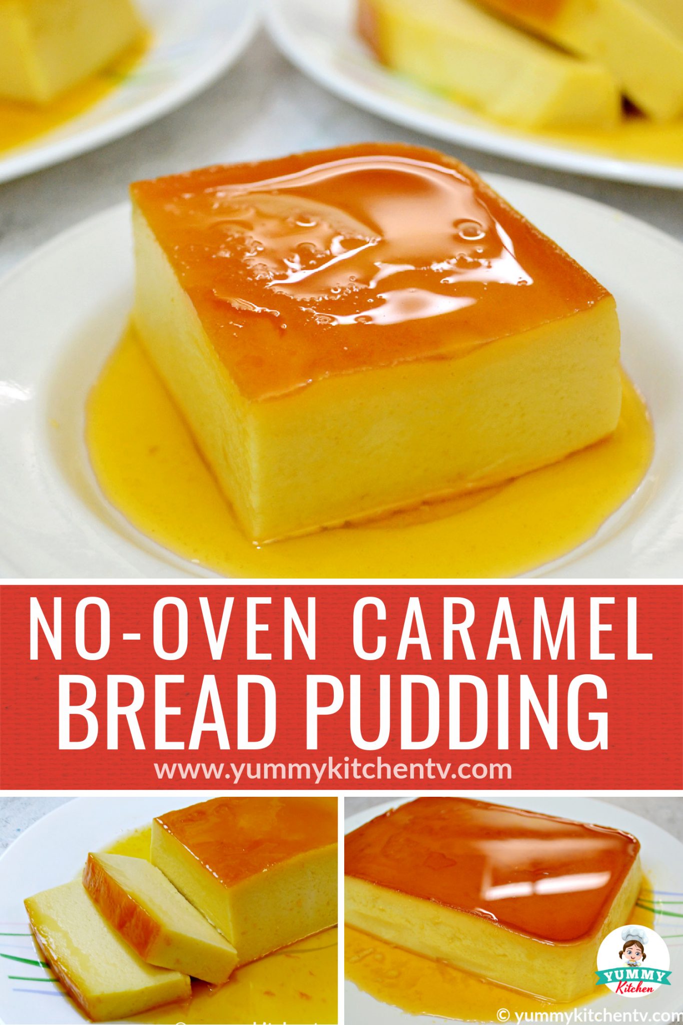 Caramel Bread Pudding (No Oven) Yummy Kitchen