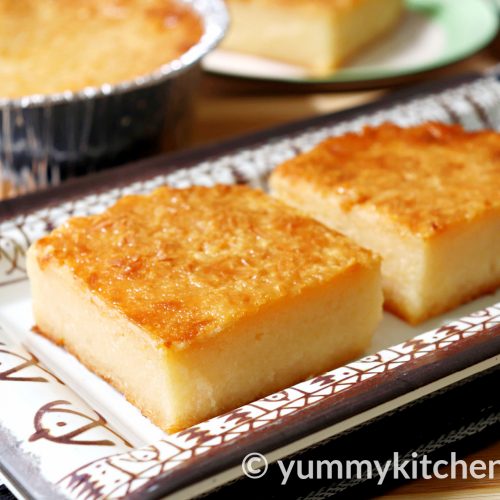 Malay-Style Baked Cassava Cake Recipe (Bingka Ubi) - Delishably