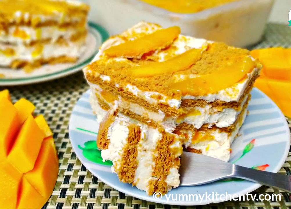 Mango Graham Cake - Filipino Mango Float (Video Recipe) - The Unlikely  Baker®