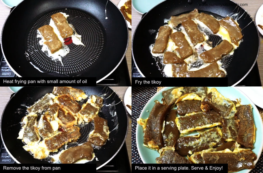 Crispy fried tikoy served on plate