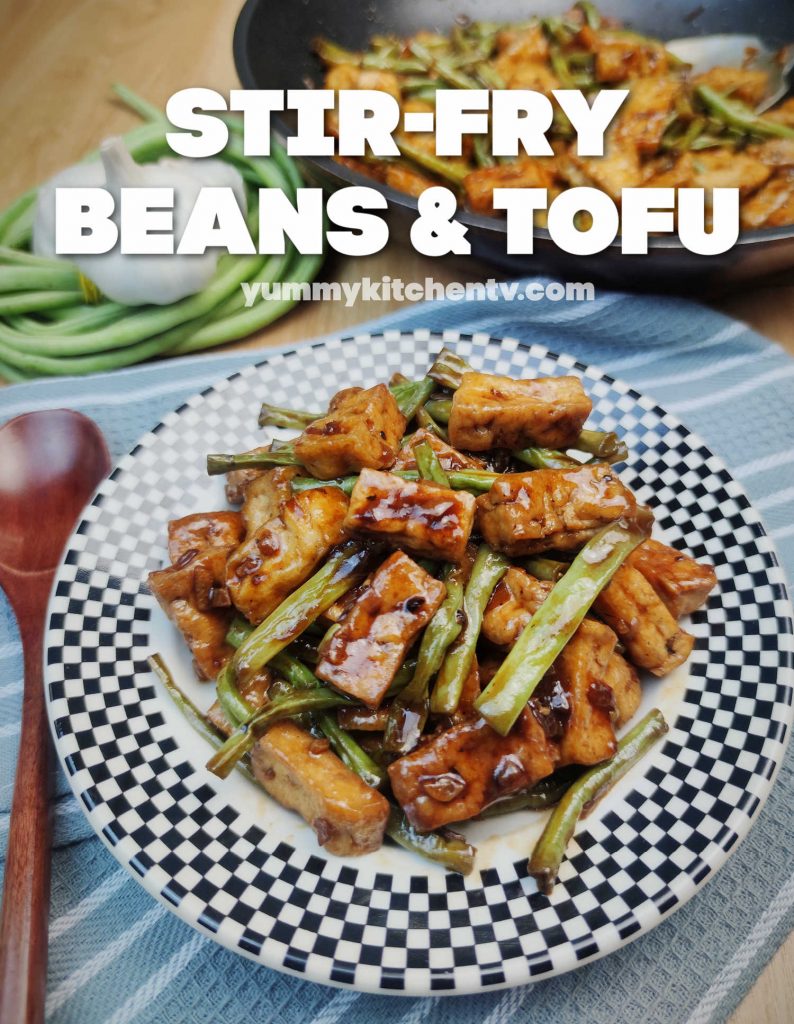 Stir-fried beans and tofu