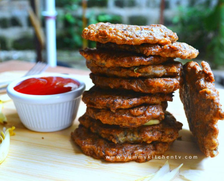 Puso ng Saging Patties (banana blossom patties) Yummy Kitchen