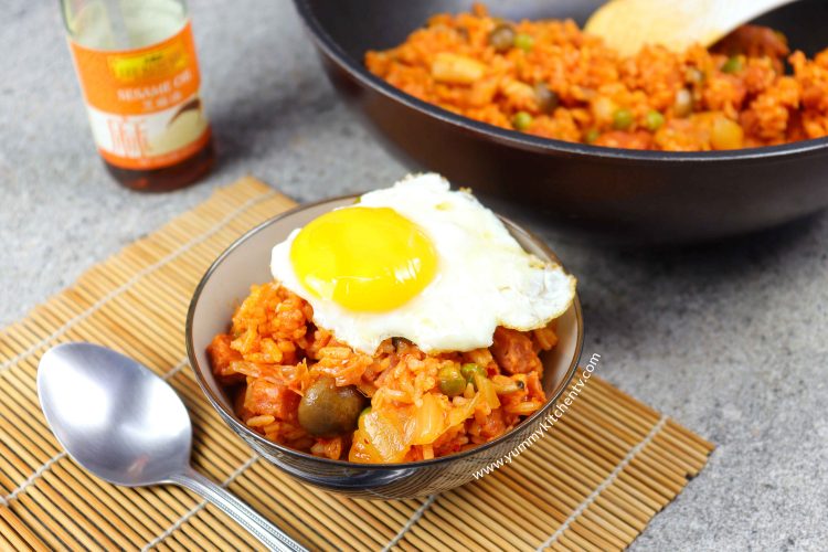 Easy Kimchi Fried Rice-a quick mix of spicy and savory-Yummy Kitchen