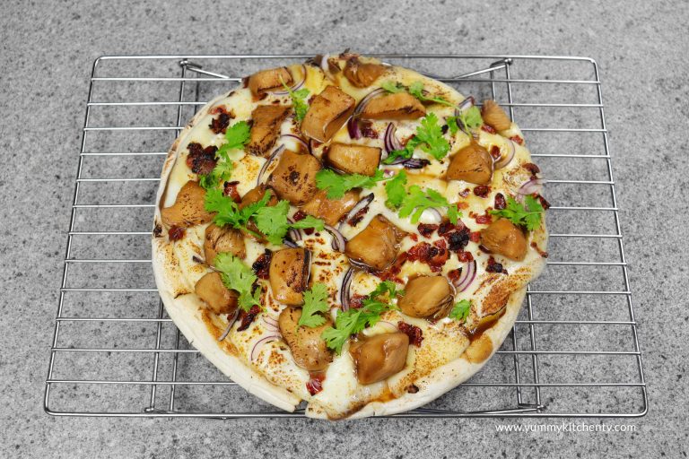 No oven Chicken Teriyaki Pizza