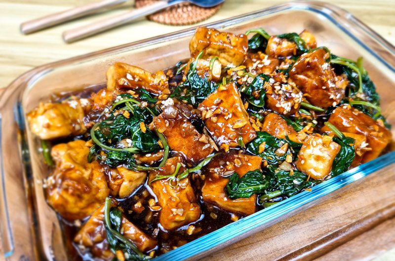 Stir-fry Tofu and Kangkong