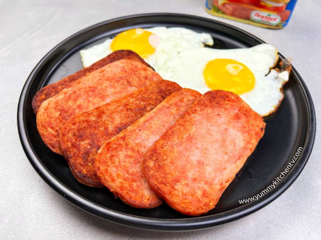 Fried Spam and eggs