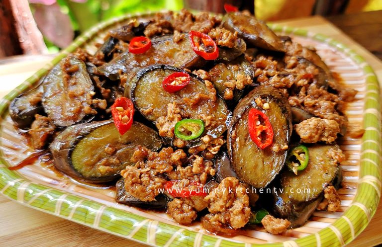 Adobong Talong with Giniling (Adobong Talong With Pork)