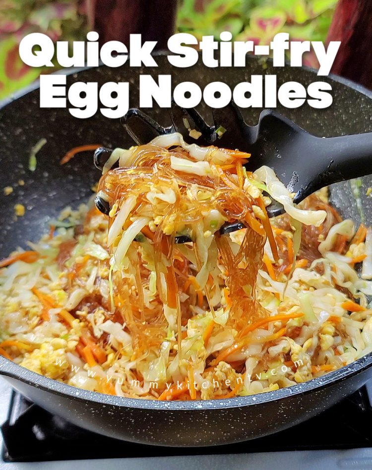 Quick Stir-fry Egg Noodles - Yummy Kitchen