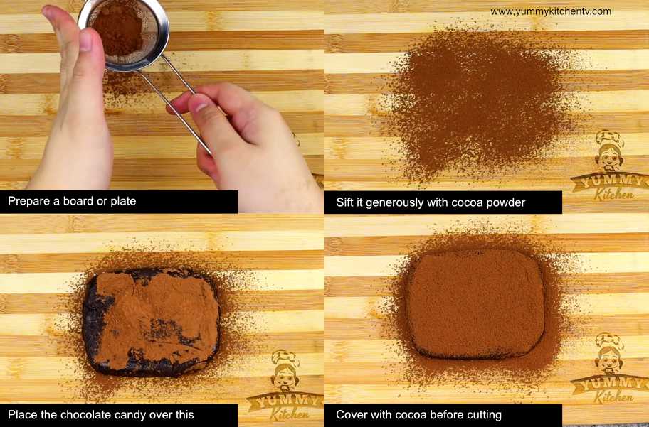 condensed milk chocolate truffles with cocoa powder