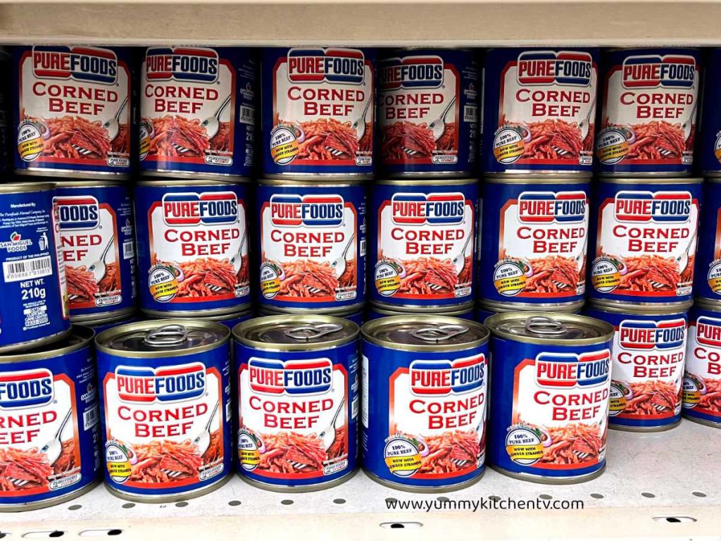PureFoods corned beef in can at the store