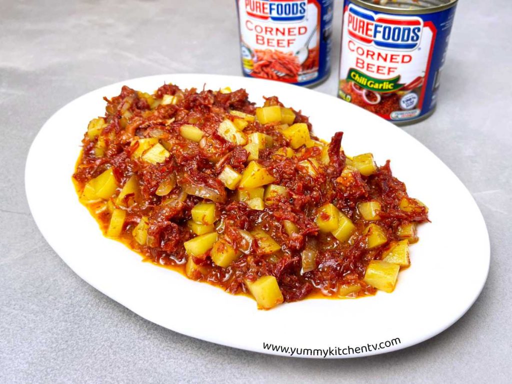 PureFoods corned beef cooked with potatoes and onions