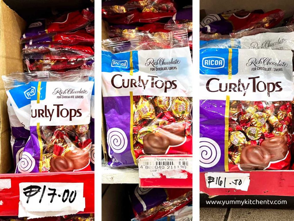 Ricoa Curly Tops plastic packaging in store