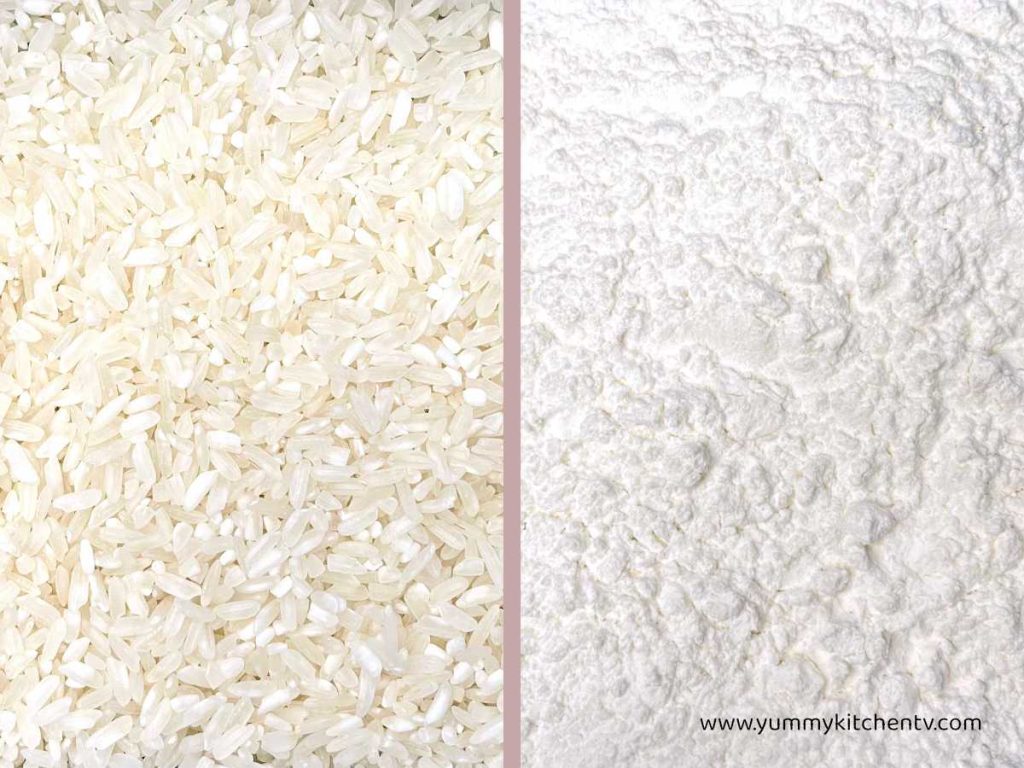 Rice Flour half rice half flour zoomed in