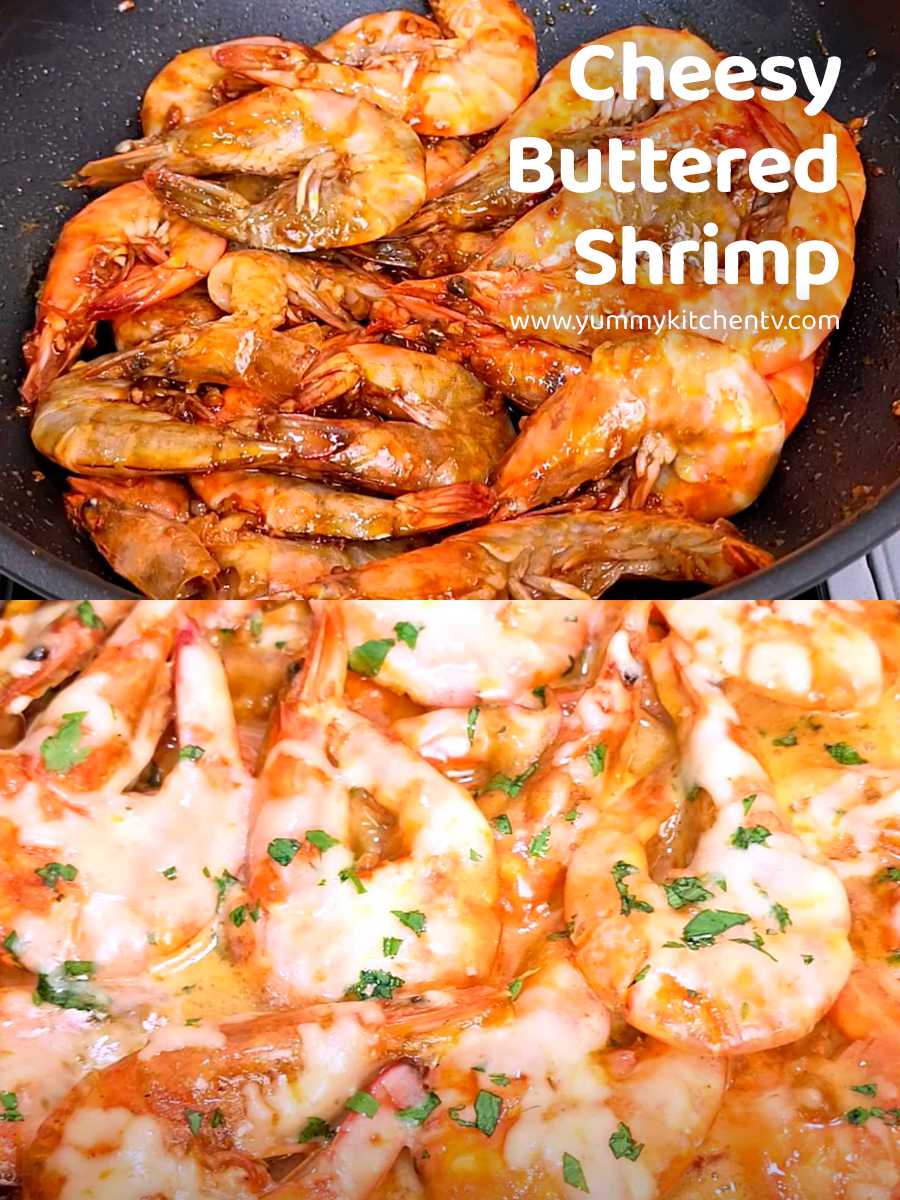 Cheesy Buttered Shrimp - In Just 6 Easy Steps - Yummy Kitchen