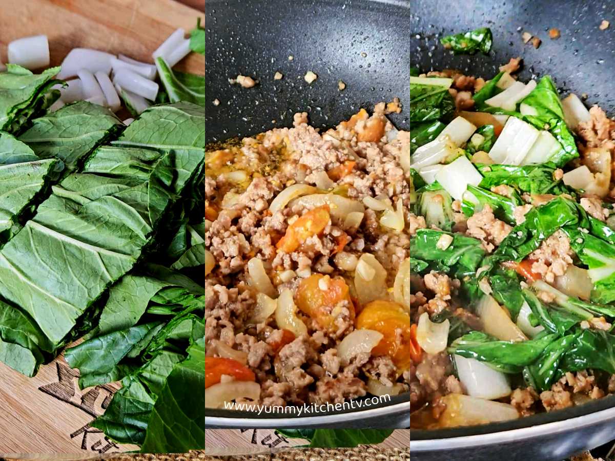 Pechay with Ground Pork "Ginisang Pechay with Pork" Yummy Kitchen