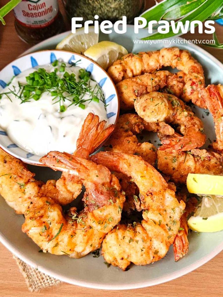 how to cook Fried Prawns with homemade ranch dressing