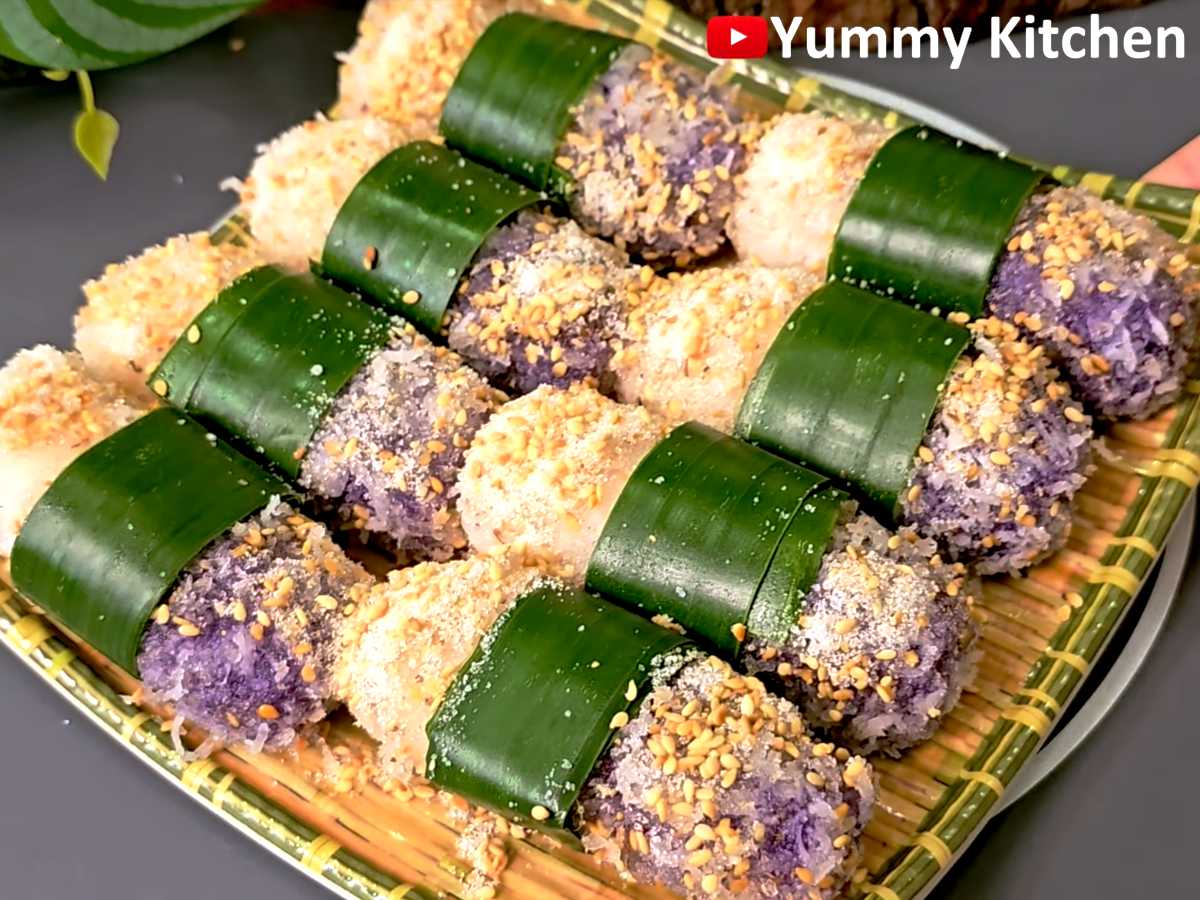 Cheesy Ube Palitaw Balls ( in 5 steps ) - Yummy Kitchen