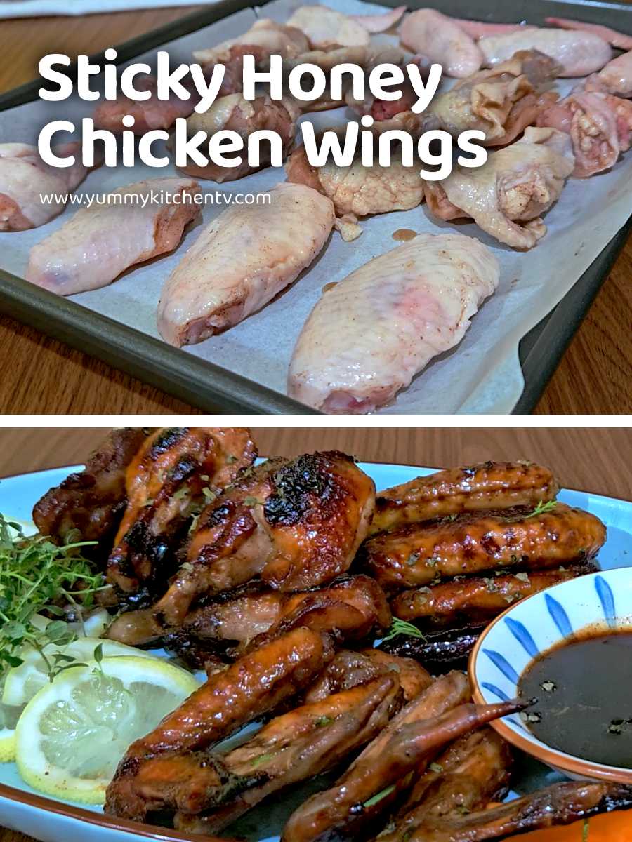 Sticky Honey Chicken Wings ( an easy party appetizer ) - Yummy Kitchen