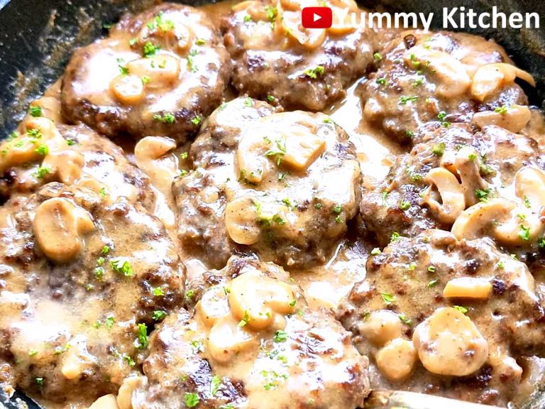 Burger Steak Recipe with Mushroom sauce