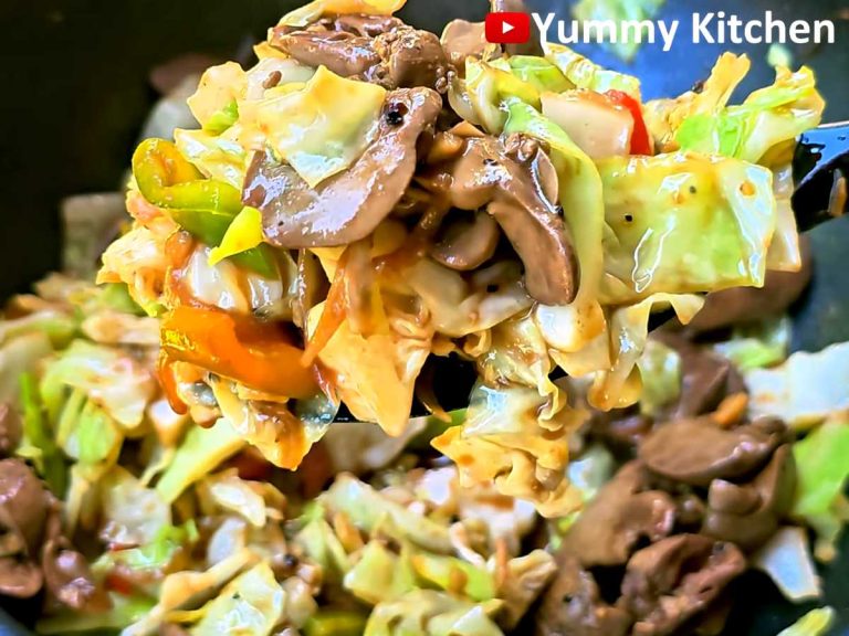 Ginisang Repolyo with Atay – Stir-fried Cabbage with Chicken Liver