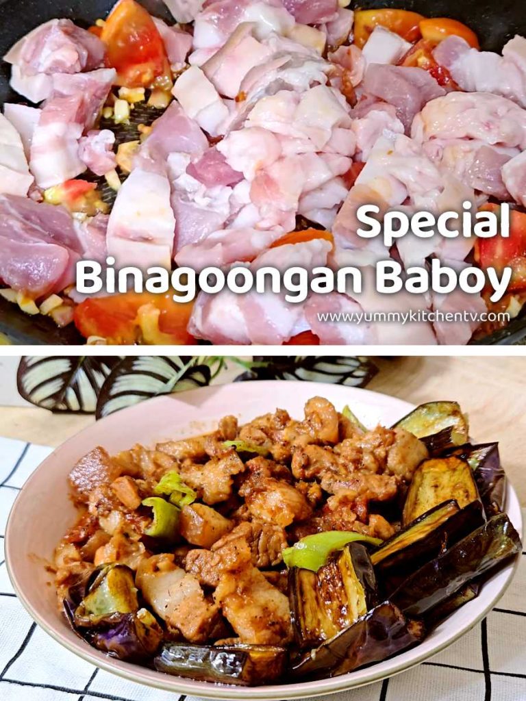 pork binagoongan with talong ingredients