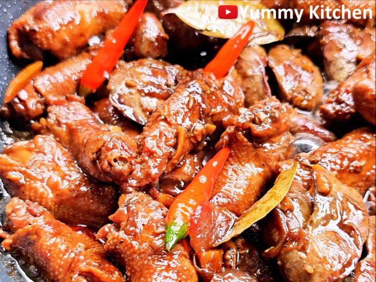 Adobong Atay at Leeg ng Manok – Chicken Liver and Neck Adobo