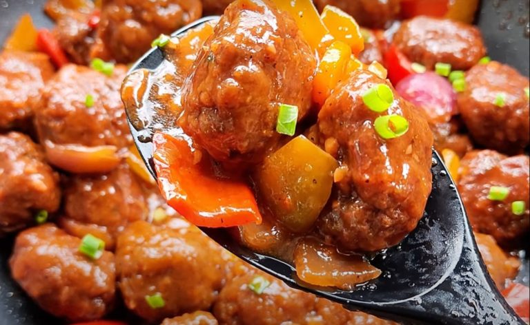 Tangy Homemade Sweet and Sour Meatballs with Pineapple