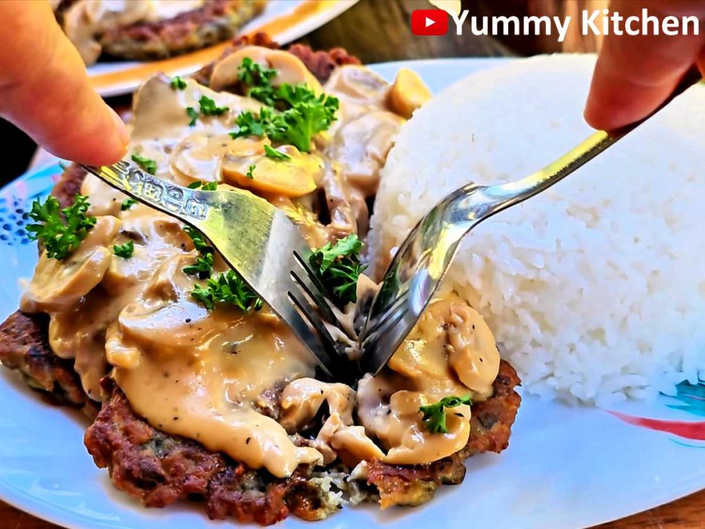 eggplant burger steak with mushrooms recipe easy