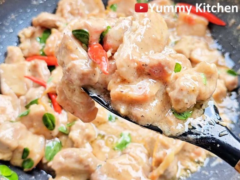 Pinoyal Pork Ginataan - A spicy pork stewed in coconut recipe - Yummy Kitchen