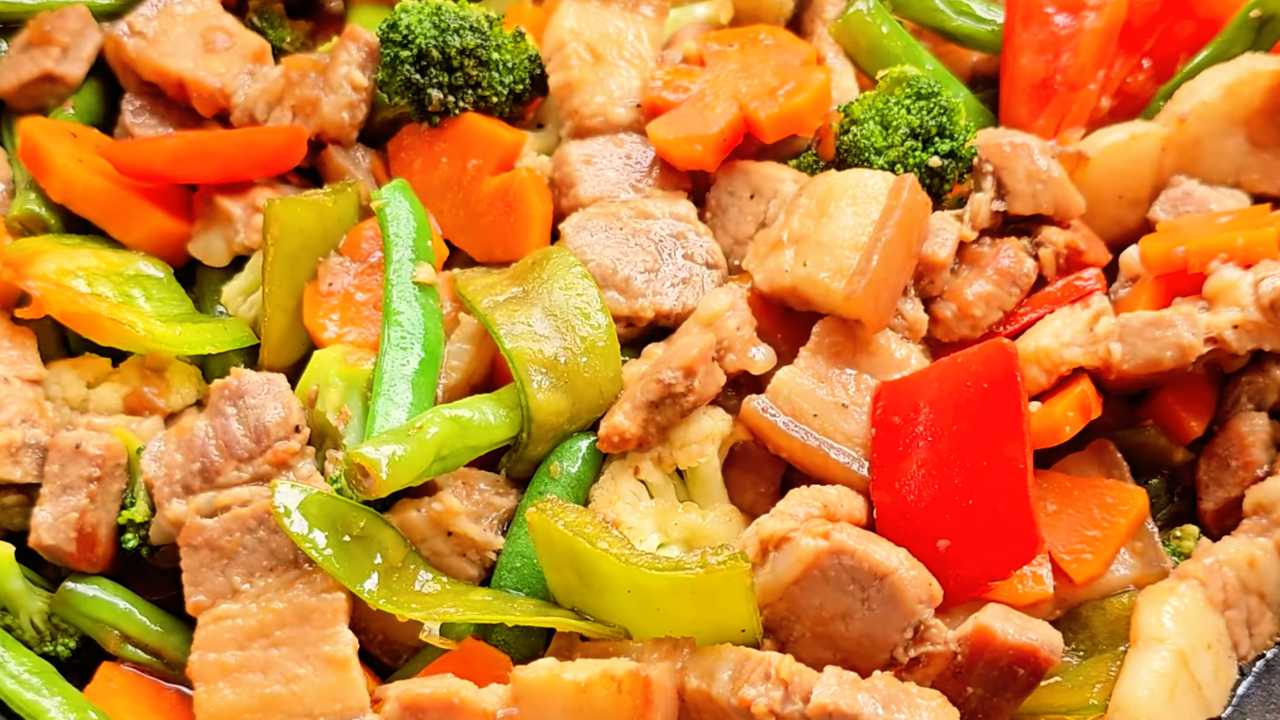 Pork Belly with Vegetables - Simple, Easy, and Yummy