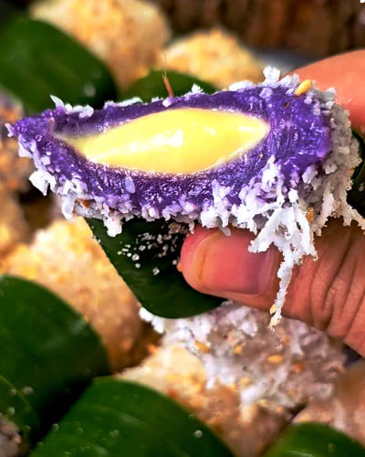 Cheesy Ube Palitaw Balls