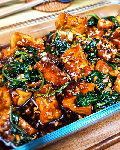 Stir-fry Tofu and Kangkong