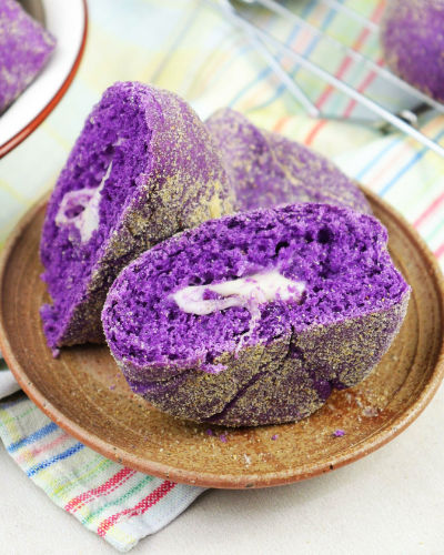 No Oven Ube Pandesal
