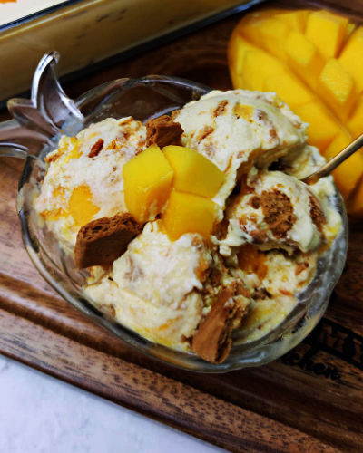 Homemade Mango Graham Ice Cream