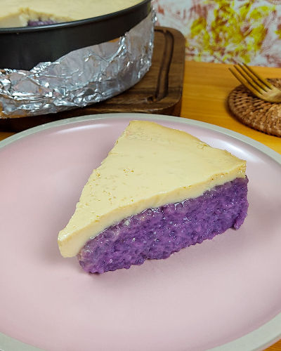 Ube Biko with Custard Flan