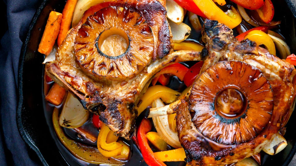 Sweet and Sour Pork Chops with Pineapple