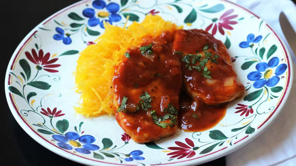 Skillet Pork Chops with BBQ Sauce