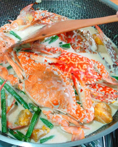 ginataang kalabasa with crab