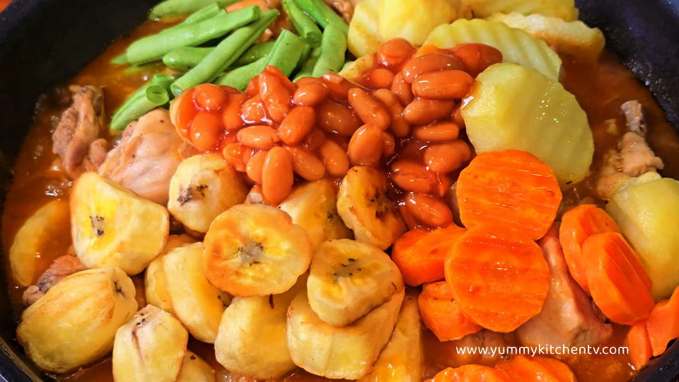 chicken pochero with pork and beans