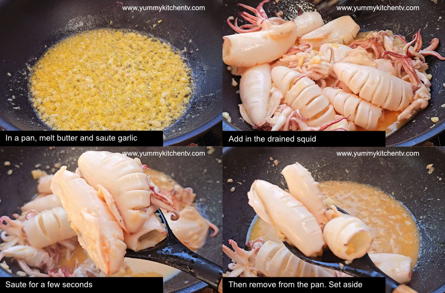 simple butter garlic squid recipe