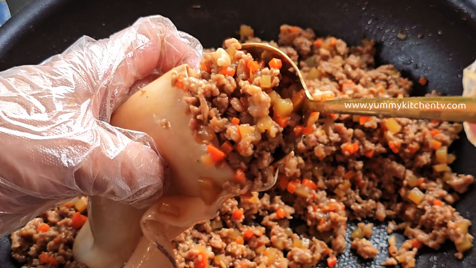 rellenong pusit with sarsa recipe